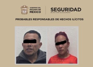 Detienen a pareja por presunta extorsión en base de taxis de Tenango del Valle; investigan posible vínculo con grupo criminal