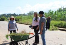 Yessika Santana fortalece la imagen urbana de San Simón de Guerrero rumbo a las Fiestas Patrias