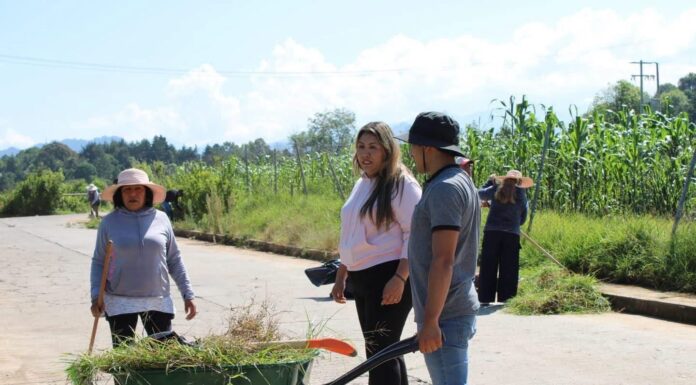 Yessika Santana fortalece la imagen urbana de San Simón de Guerrero rumbo a las Fiestas Patrias