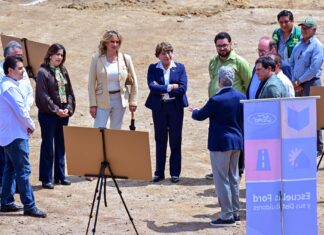 Delfina Gómez encabeza arranque de construcción de la Primaria “Escuela Ford 215, 100 Años” en Naucalpan