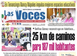 Delfina Gómez reconstruye en Xalatlaco… 25 km de caminos para 187 mil habitantes