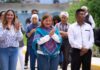Nancy Valdez entrega pavimentación de la calle Mérida en Ocoyoacac