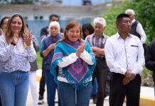 Nancy Valdez entrega pavimentación de la calle Mérida en Ocoyoacac