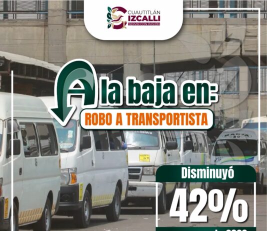 Cuautitlán Izcalli avanza en seguridad: disminuye 42% el robo a transportistas