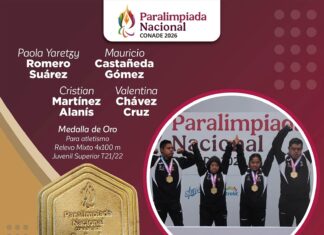 Delfina Gómez reconoce a campeones mexiquenses de oro en la Paralimpiada Nacional CONADE 2026