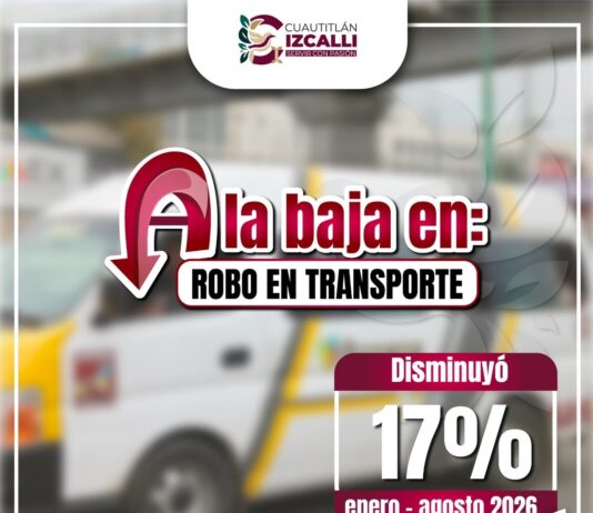 Baja 17% el robo en transporte público en Cuautitlán Izcalli