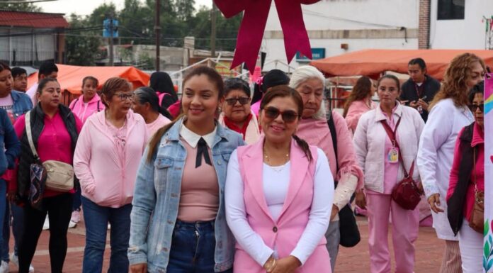 Blanca Osorio encabeza caminata contra el cáncer de mama y jornada de salud en Acolman
