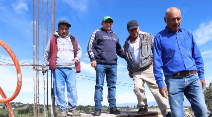 Manuel Vilchis visita Santa María del Monte para supervisar obras comunitarias en Zinacantepec