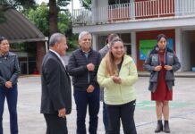 Danae Espinoza impulsa segunda etapa de la barda perimetral del CBT Steve Jobs en Joquicingo