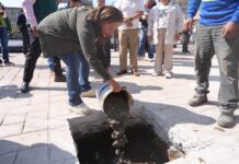 Nancy Valdez inicia rehabilitación de la plazoleta del barrio de Santa María en Ocoyoacac
